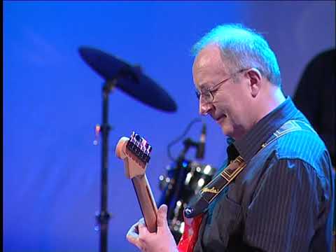 Gitarzysta zespołu Ryszardy w niebieskim świetle sceny - kadr z materiału wideo
